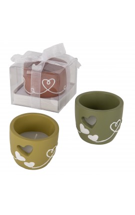 Bomboniera Matrimonio Battesimo Comunione Candela Sorriso 3 Colori Assortiti con Scatola Trasparente