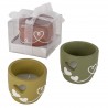 Bomboniera Matrimonio Battesimo Comunione Candela Sorriso 3 Colori Assortiti con Scatola Trasparente