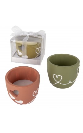 Bomboniera Matrimonio Battesimo Comunione Candela Sorriso 3 Colori Assortiti h.8,5 cm con Scatola Trasparente