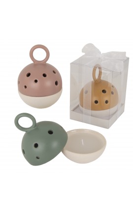 Bomboniera Matrimonio Battesimo Comunione Barattolo Candela Anello 3 Colori Assortiti con Scatola Trasparente