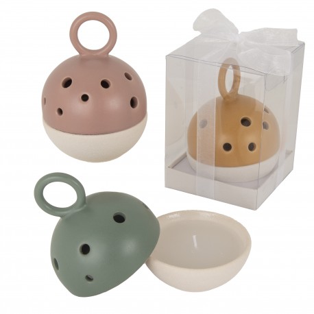 Bomboniera Matrimonio Battesimo Comunione Barattolo Candela Anello 3 Colori Assortiti con Scatola Trasparente