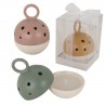 Bomboniera Matrimonio Battesimo Comunione Barattolo Candela Anello 3 Colori Assortiti con Scatola Trasparente