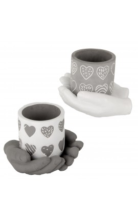 Bomboniera Matrimonio Battesimo Comunione Portapiante Mani Cuori 3 Assorititi Mille Cuori