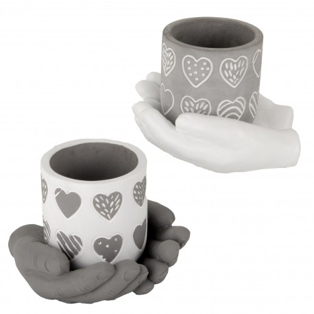 Bomboniera Matrimonio Battesimo Comunione Portapiante Mani Cuori 3 Assorititi Mille Cuori