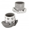 Bomboniera Matrimonio Battesimo Comunione Portapiante Mani Cuori 3 Assorititi Mille Cuori 15xh.11 Cm
