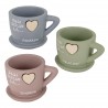 Bomboniera Matrimonio Battesimo Comunione Tazza Portapiante 3 Colori Assortiti 13xh.8 Cm