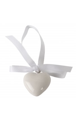 Bomboniera Matrimonio Appendino Cuore Porcellana Bianco