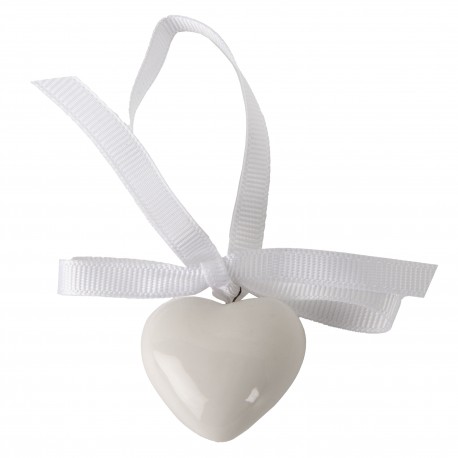 Bomboniera Matrimonio Appendino Cuore Porcellana Bianco