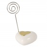 Bomboniera Matrimonio Segnaposto Memoclip Cuore Porcellana Bianco e Oro