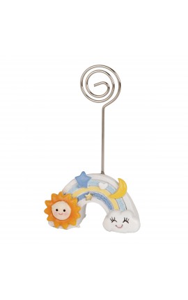 Bomboniera Battesimo Nascita Compleanno Segnaposto Memoclip Arcobaleno Celeste