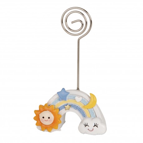 Bomboniera Battesimo Nascita Compleanno Segnaposto Memoclip Arcobaleno Celeste