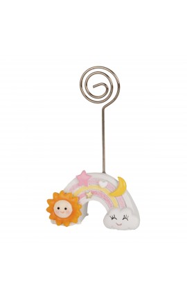Bomboniera Battesimo Nascita Compleanno Segnaposto Memoclip Arcobaleno Rosa