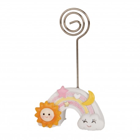 Bomboniera Battesimo Nascita Compleanno Segnaposto Memoclip Arcobaleno Rosa