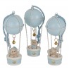 Bomboniera Battesimo Nascita Compleanno Mongolferiera Orsetto Cagnolino Elefantino Celeste 3 Assortiti