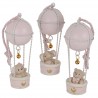 Bomboniera Battesimo Nascita Compleanno Mongolferiera Orsetto Cagnolino Elefantino Rosa 3 Assortiti