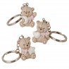 Bomboniera Battesimo Nascita Compleanno Portachiavi Orsetto Rosa Teo 3 Assortiti