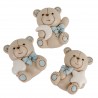 Bomboniera Battesimo Nascita Compleanno  Orsetto Celeste Teo 3 Assortiti