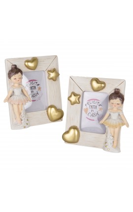 Bomboniera Battesimo Nascita Compleanno Portafoto Ballerina  Sissi 2 Assortiti