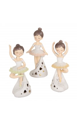 Bomboniera Battesimo Nascita Compleanno Ballerina Danzante Led Sissi 3 Assortiti