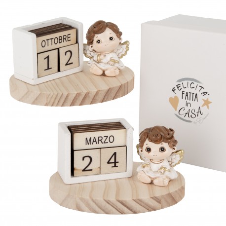 Bomboniera Battesimo Comunione Calendario Angelo Angioletto  2 assortiti Con Box