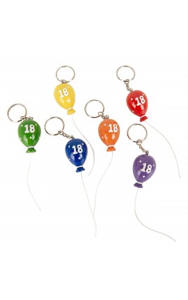 Bomboniera 18° Compleanno Portachiavi Palloncino 18° Compleanno 6 Colori Assortiti