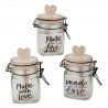 Bomboniera Matrimonio Compleanno Barattolo Vetro Ermetico 3 Assortiti h.12,5 Cm