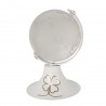 Bomboniera Matrimonio Compleanno Comunione Mappamondo Bianco Con Quadrifoglio h.8 Cm