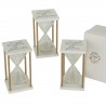 Bomboniera Matrimonio Comunione Clessidra Bianca 3 Assortiti h.14 Cm Epoca Con Box