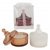 Bomboniera Matrimonio Comunione  Scatola Candela Profumata Vetro 3 Colori Assortiti h.12 Cm Con Scatola Trasparente