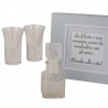 Bomboniera Matrimonio Set 3 Pezzi Bottiglie e Bicchierini da Liquore Con Box