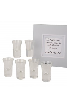 Bomboniera Matrimonio Set 6 Pezzi Bicchierini da Liquore Con Box