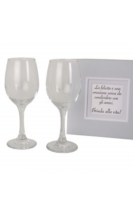 Bomboniera Matrimonio Set 2 Pezzi Calice Da Vino Calici Con Box