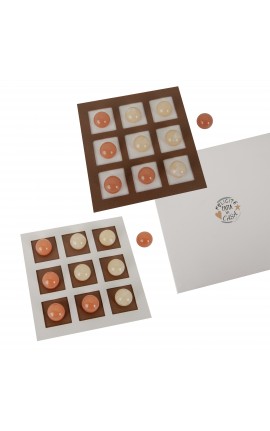 Bomboniera Matrimonio Gioco Tris Acrilico e ecopelle 2 Assortiti  Con Box