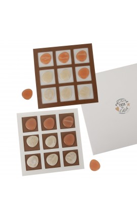 Bomboniera Matrimonio Gioco Tris Acrilico e ecopelle 2 Assortiti  16x16 Cm Con Box