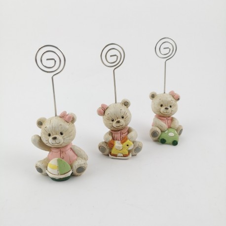 Orsacchiotti Baby con Clip in Resina Rosa 3 Ass.