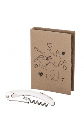 Bomboniera Matrimonio Apribottiglie Cavatappi Coppia Sposi Bacio Con Box
