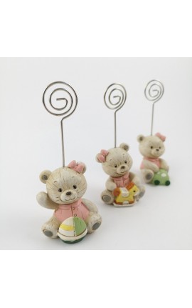 Orsacchiotti Baby con Clip in Resina Rosa 3 Ass.