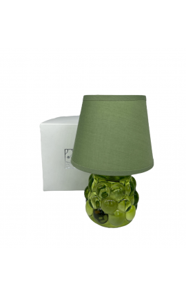Bomboniera Matrimonio Battesimo Nascita Lampada in Vetro Verde Con Paralume Con Box