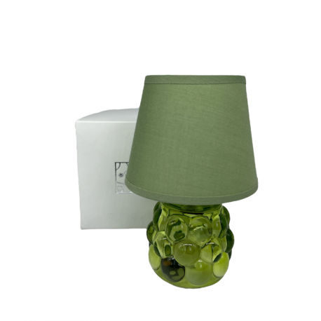 Bomboniera Matrimonio Battesimo Nascita Lampada in Vetro Verde Con Paralume Con Box