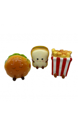 Bomboniera Compleanno Vasetto fast Food Hambrger,toast,chips 3 Assortiti