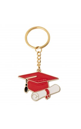 Bomboniera Laurea Portachiavi Zama Tocco e Pergamena Rossa