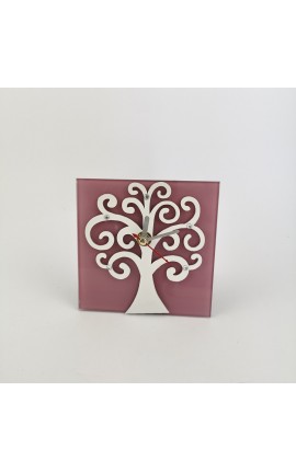 Sveglia color Fucsia Albero Della Vita in Vetro.