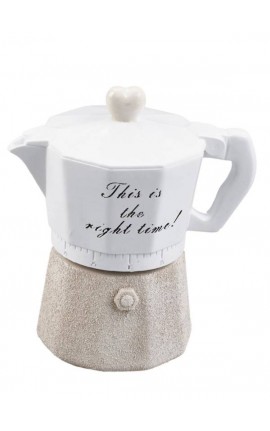 Bomboniera Matrimonio Caffettiera Moka Timer Bianca