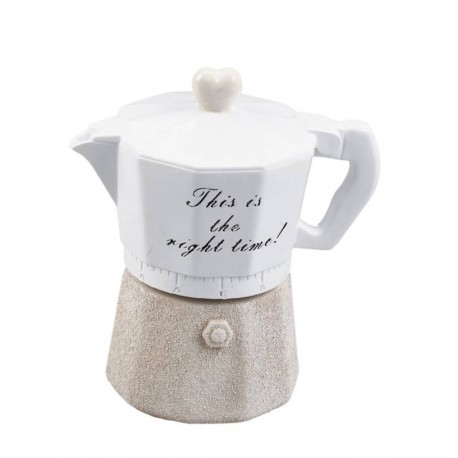 Bomboniera Matrimonio Caffettiera Moka Timer Bianca