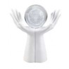 Bomboniera Matrimonio Battesimo Comunione Mondo Fra le Mani Mappamondo Bianco h.18 Cm