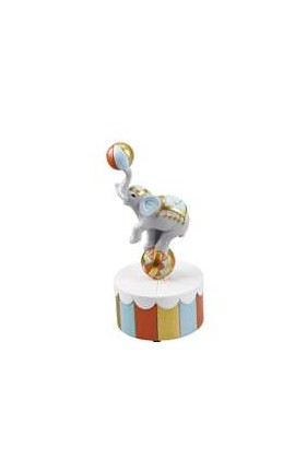Bomboniera Battesimo Compleanno Carrillon Elefantino Giocoliere Bimbo Circo