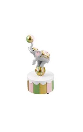 Bomboniera Battesimo Compleanno Carrillon Elefantino Giocoliere Bimba Circo