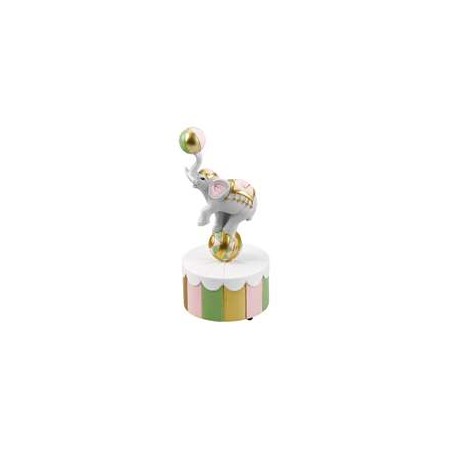 Bomboniera Battesimo Compleanno Carrillon Elefantino Giocoliere Bimba Circo