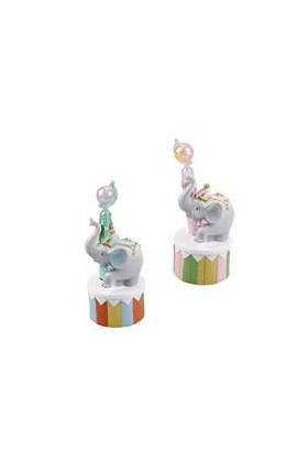 Bomboniera Battesimo Compleanno  Elefantino Giocoliere Con Penna Bimba Circo