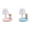 Bomboniera Battesimo Compleanno Lampada Led Con Orsetto Bimba Rosa
